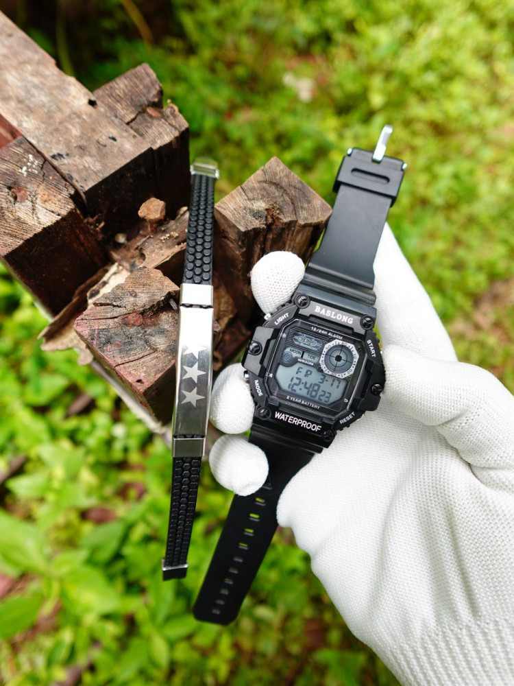 Trending Digital Watch & Bracelet Combo - Water Resistant & Premium Design, Just ₹499