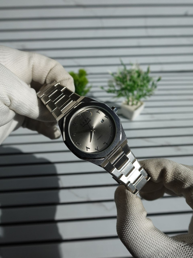 Elevate Your Style: Premium SABR Arabic Dial Stainless Steel Chain Watch