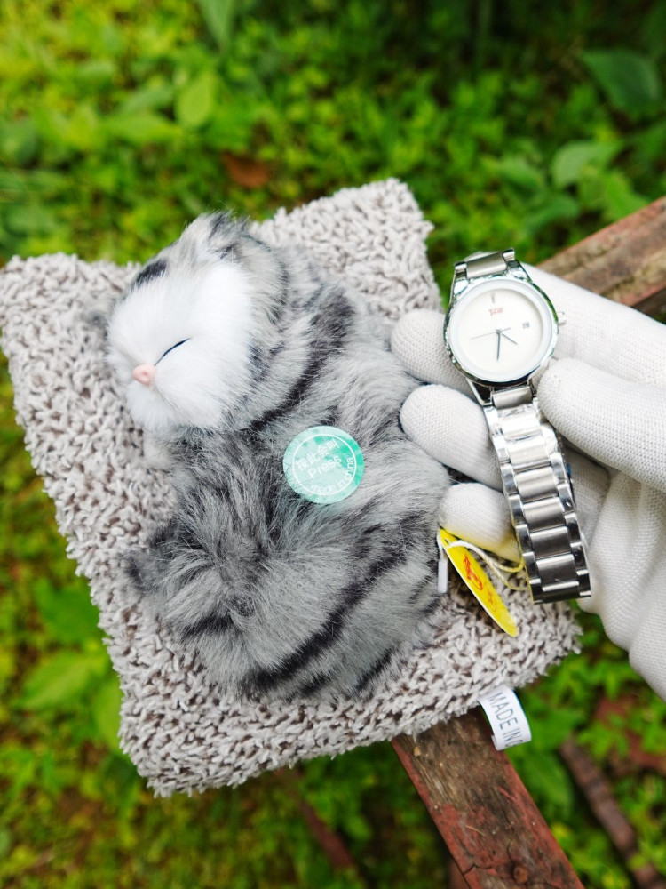 Trending Special Combo - Premium Girls' Chain Watch with a Sleeping Cat Toy