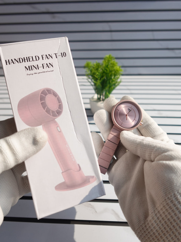 Style Meets Breeze: Felix Premium Girl’s Chain Watch & Mini Fan Combo