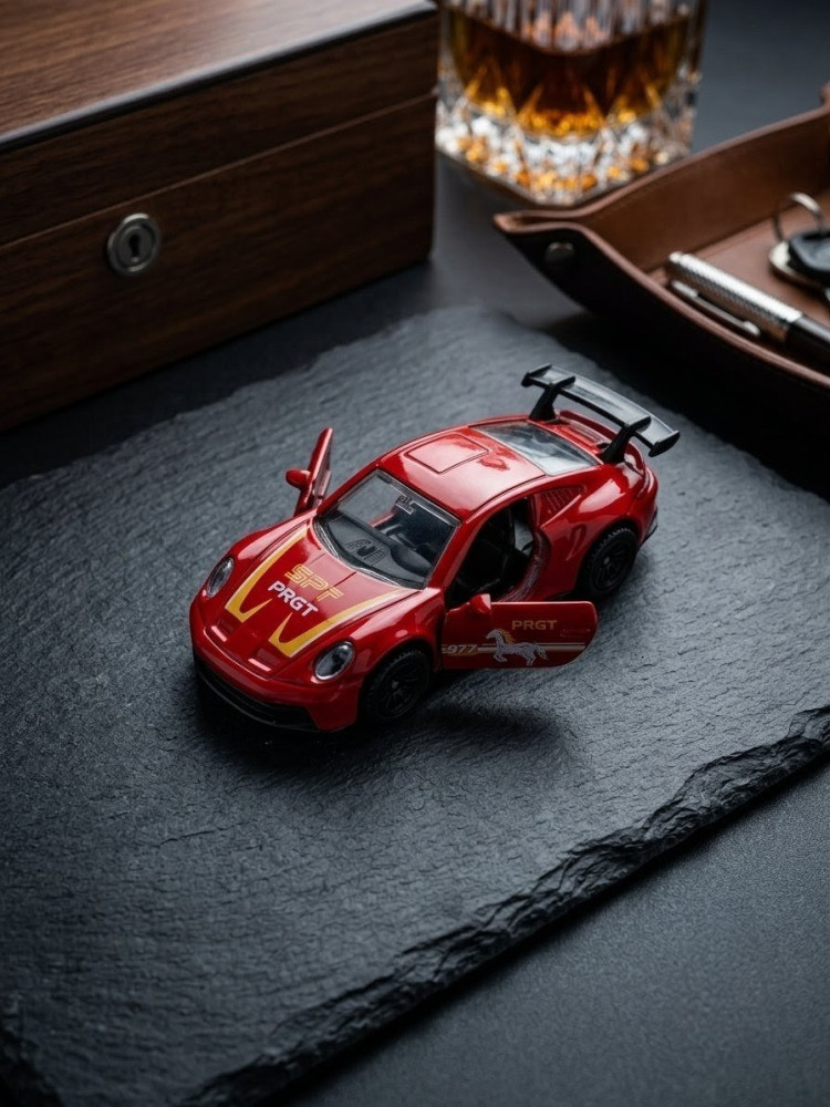 Ultimate Mystery Combo: Unique Concept Analog Watch + Premium 1:64 Porsche Miniature Car