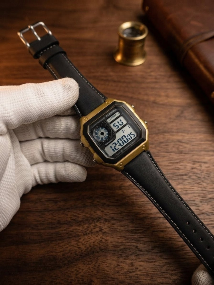 Retro Future: Premium Pioma Square Dial Digital Watch