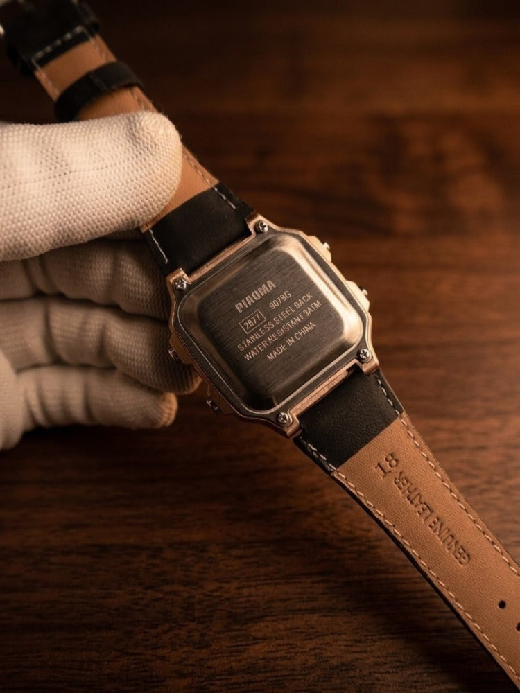 Retro Future: Premium Pioma Square Dial Digital Watch