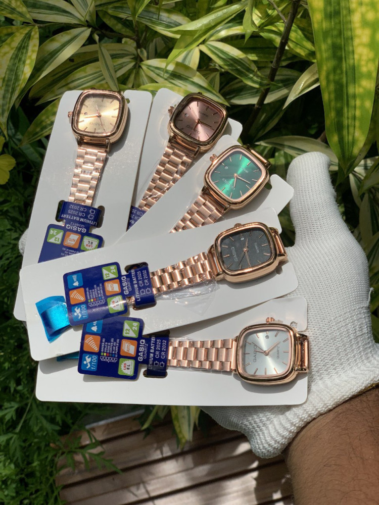 Gasiq Vintage Small Dial Watch - Oval Shape, Date and Girls' Favorite, rose gold