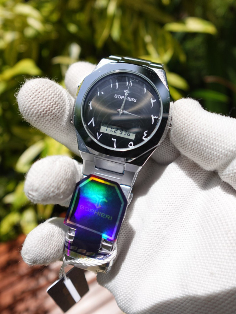 Bophieri Premium Watch: Analog, Digital, and Arabic Numbers