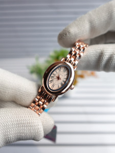 Rose Gold Charm: Bubble Time Oval Watch & Anti-Tarnish Necklace Combo