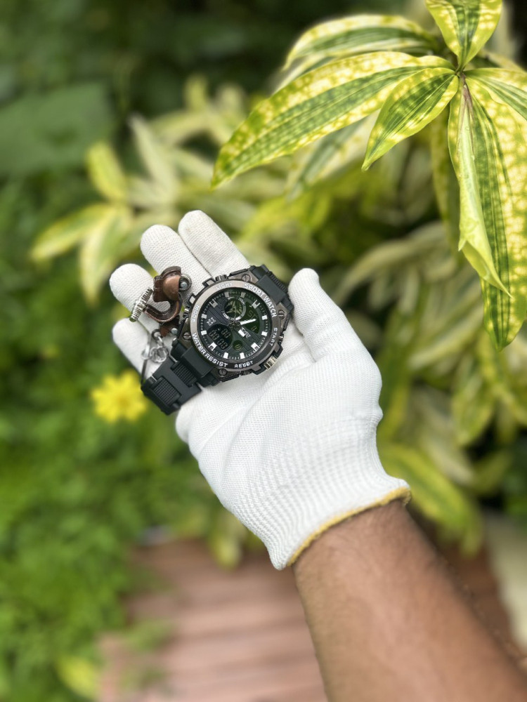 Twoo Time Premium Watch - Double Time, Water Resistant & Free Scooter Keychain