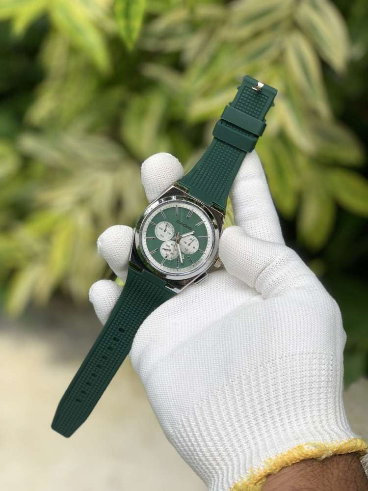 CAOMI Premium Analog Watch - Metal Case, Date & Silicone Strap