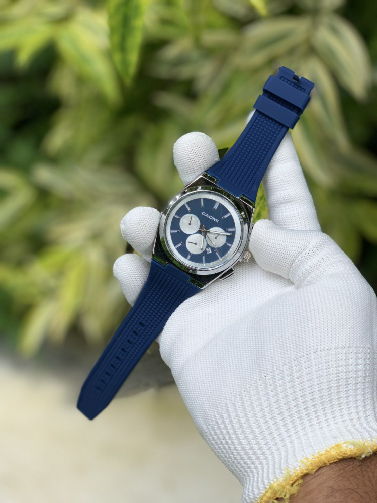 CAOMI Premium Analog Watch - Metal Case, Date & Silicone Strap