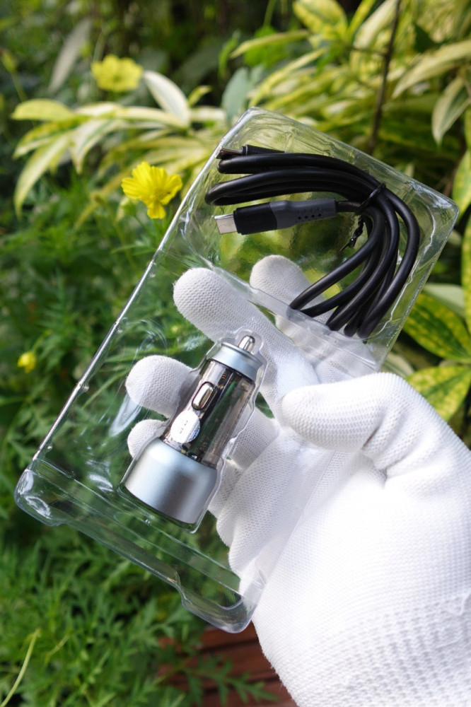 SoRoo 92W PD+QC Transparent Car Charger - With Type-C Cable and Free Miniature Car