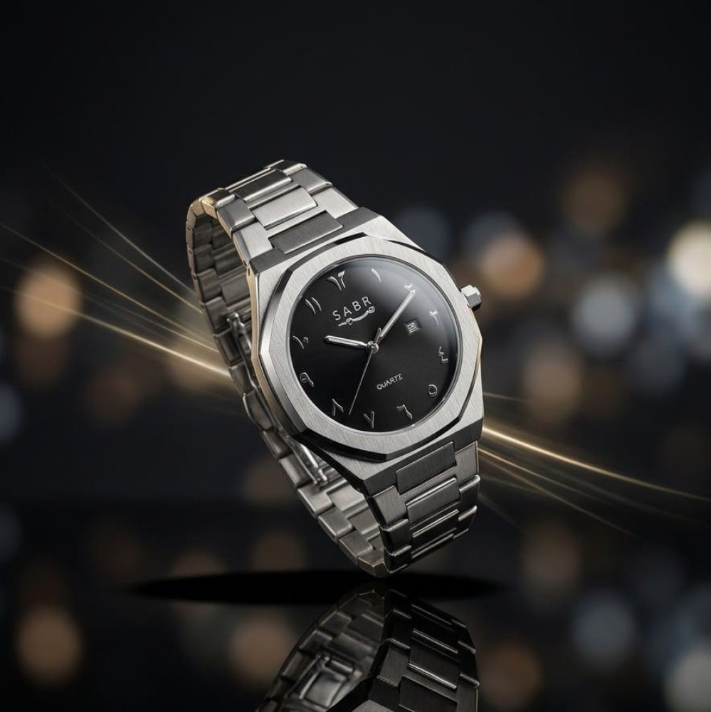 Elevate Your Style: Premium SABR Arabic Dial Stainless Steel Chain Watch