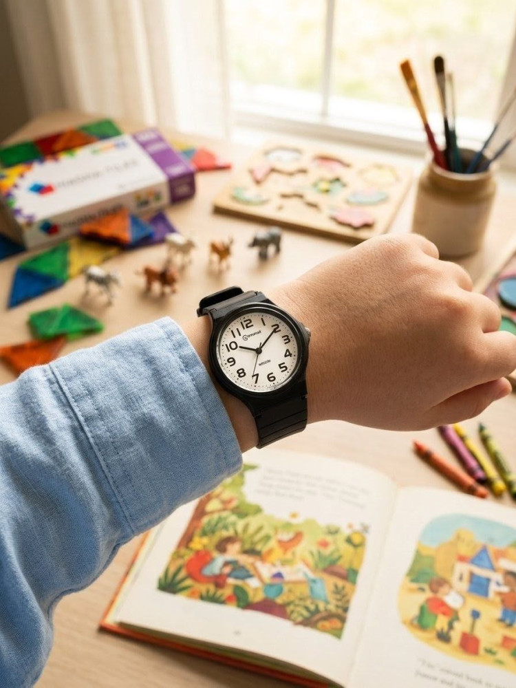Premium Kids Analog Watch | 30M Water Resistant & Ultra-Durable Classic Matte Black