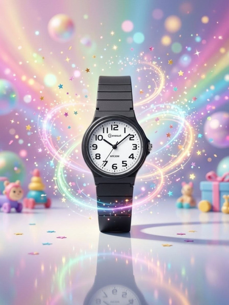Premium Kids Analog Watch | 30M Water Resistant & Ultra-Durable Classic Matte Black