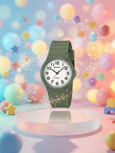 Premium Kids Analog Watch | 30M Water Resistant & Ultra-Durable Army Olive Green