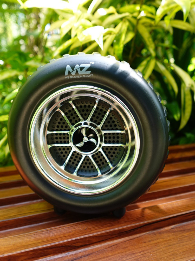 MZ Portable Speaker: Unique Alloy Wheel Design & Free Car